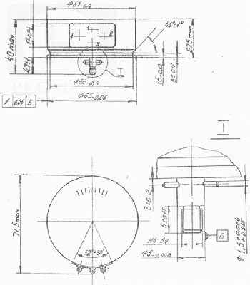 Габаритные и присоединительные размеры потенциометра ПЛП-21