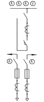 Однолинейная схема панелей ЩО-70К-1-44/2, ЩО-70К-1-48/2