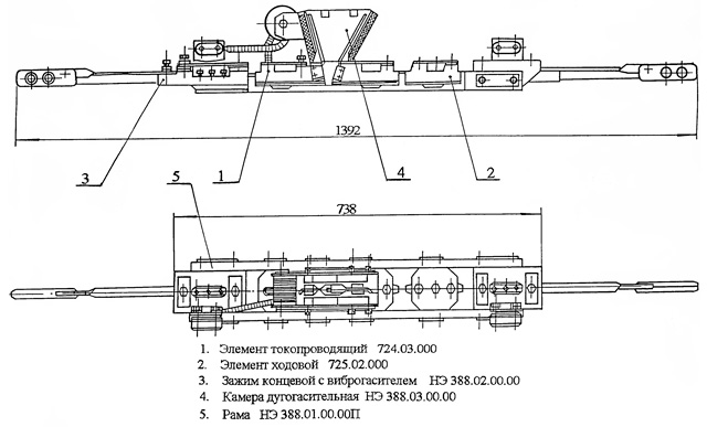 Конструкция и размеры изоляторов секционных СИ-6ДП