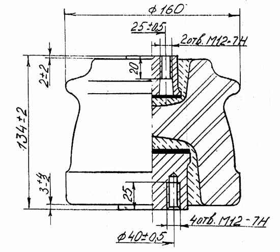 Размеры изоляторов ИО-10-20,00