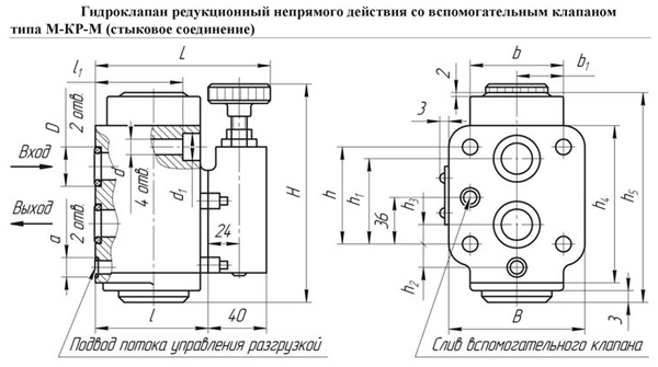 Схема гидроклапана М-КР-М